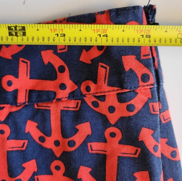 Vineyard Vines Red & Navy Anchor Print Mini Skirt Womens 4 - Picture 6 of 7